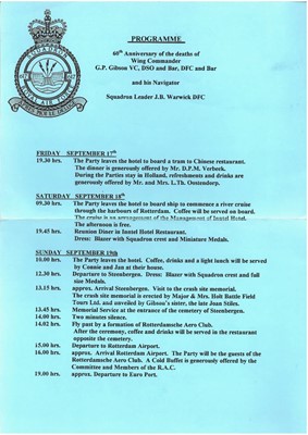 Lot 19 - Royal Air Force Bomber Command Reunion Dinner signed menu, etc.