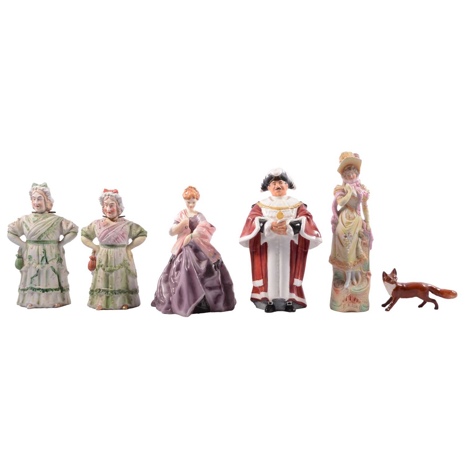 Lot 54 - Collection of Royal Worcester, Royal Doulton figures and Continental nodding head figures