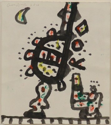 Lot 369 - Alan Davie (Scottish, 1920 - 2014), Rocked by the Moon OG. 3249, 2010