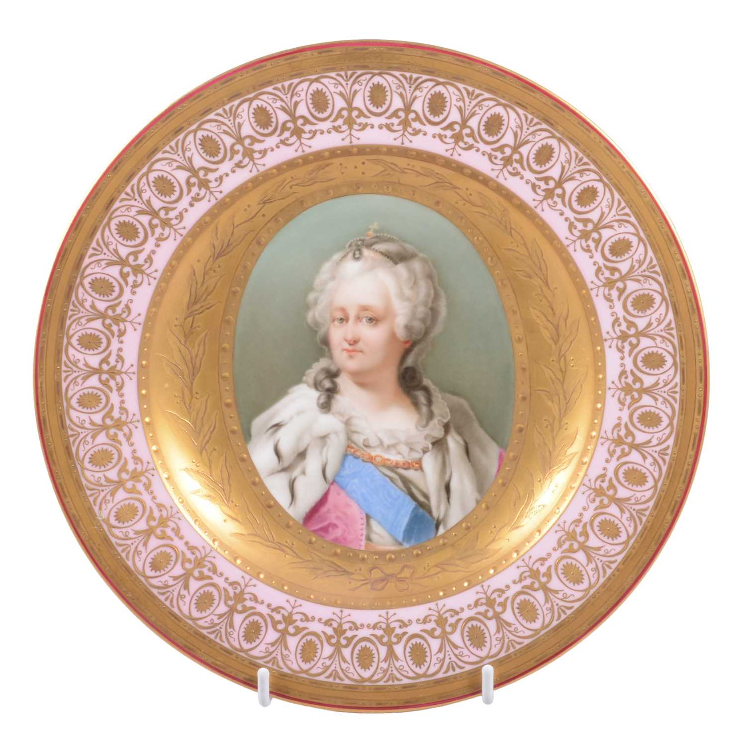 Lot 33 - Viennese cabinet plate, 'Catherine II of Russia'