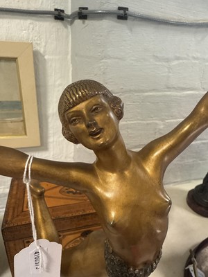 Lot 387 - Joe Descomps, an Art Deco patinated bronze sculpture of a dancer