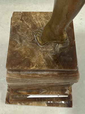 Lot 387 - Joe Descomps, an Art Deco patinated bronze sculpture of a dancer