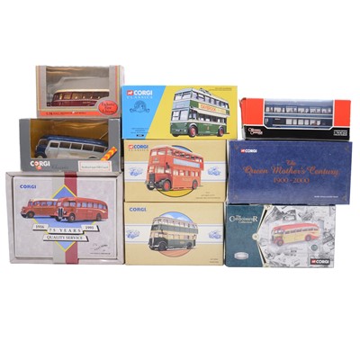 Lot 223 - Corgi Classics, fourteen commercial and public transport coaches