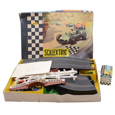 Lot 199 - Tri-ang Scalextric, a 'Set 31' model motor racing set, and a B/2 Hurricane sidecar