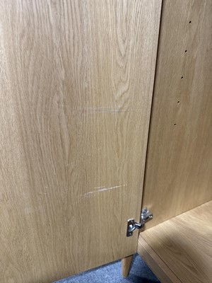 Lot 59 - Modern blonde oak wardrobe, by Ercol