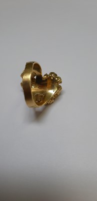 Lot 49 - A 1970's vintage opal and diamond ring.