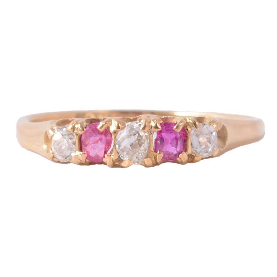 Lot 35 - A ruby and diamond ring.