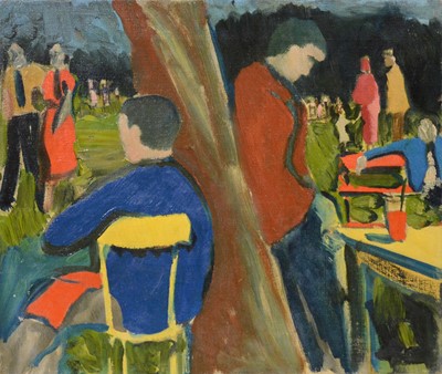 Lot 27 - Ronald Hamilton Moore, Bathers, and four other abstract figurative works