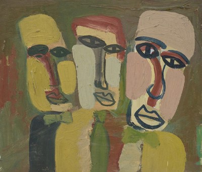 Lot 27 - Ronald Hamilton Moore, Bathers, and four other abstract figurative works
