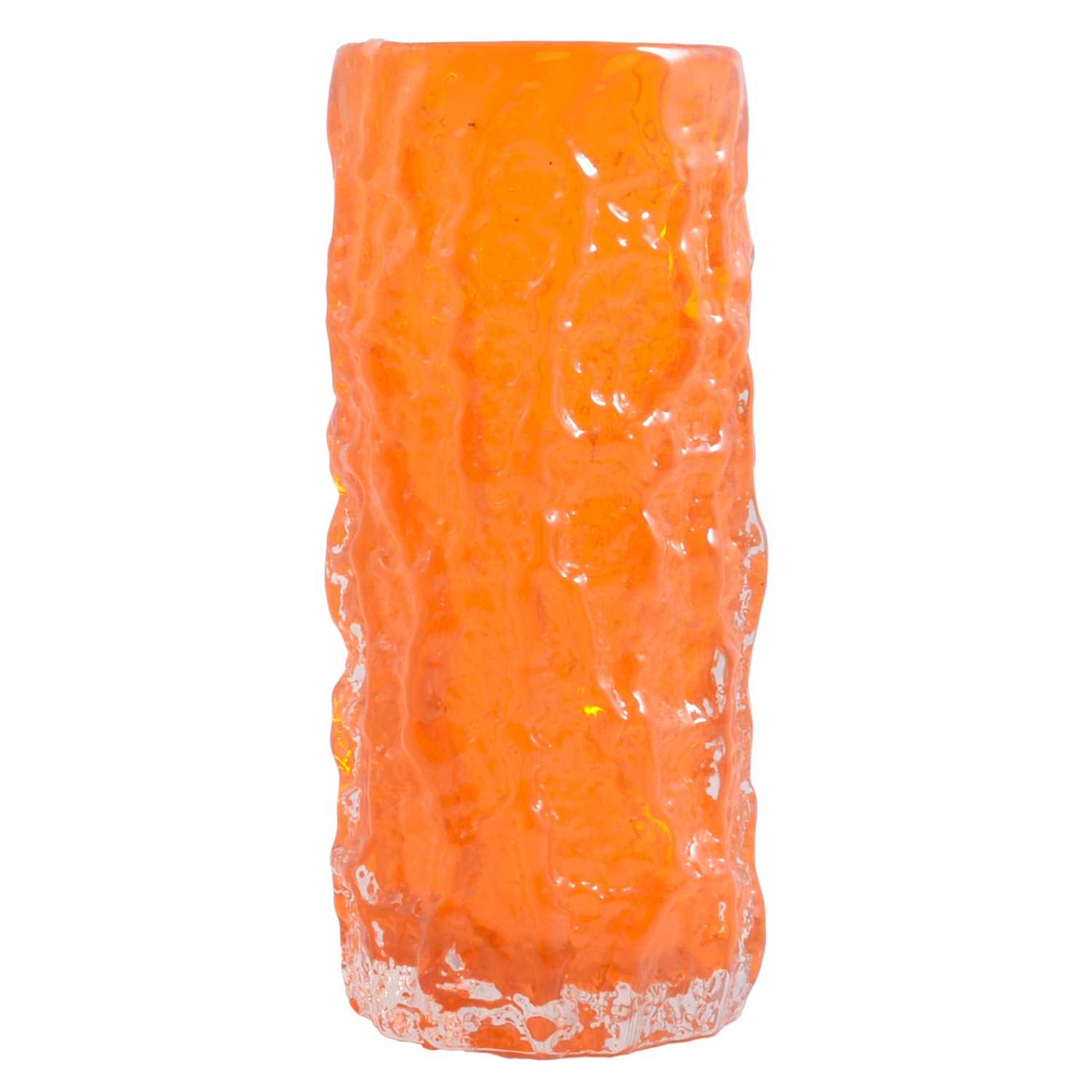 Lot 33 - Geoffrey Baxter for Whitefriars, a cylindrical 'Bark' Textured Series vase, pattern 9690