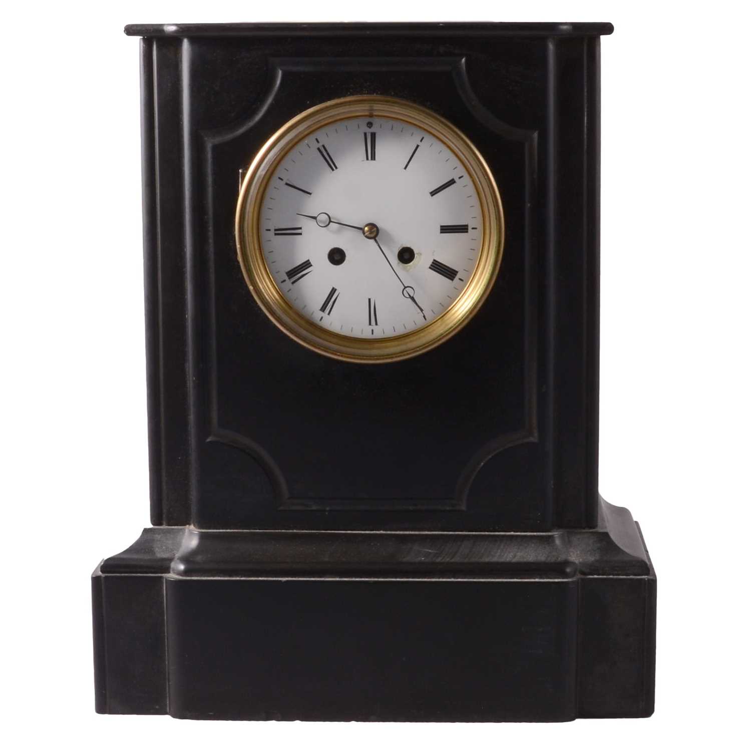 Lot 102 - Large Victorian slate mantel clock