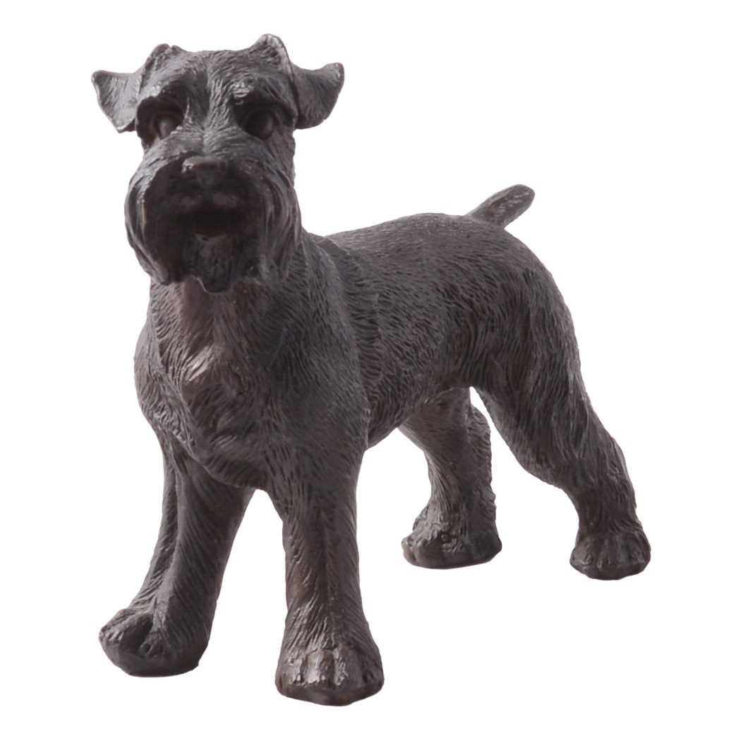 Lot 111 - Modern patinated cast bronze sculpture of a Schnauzer