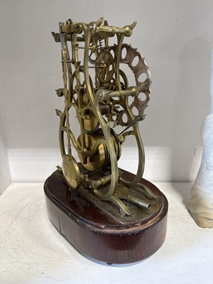 Lot 100 - 19th Century English brass skeleton clock