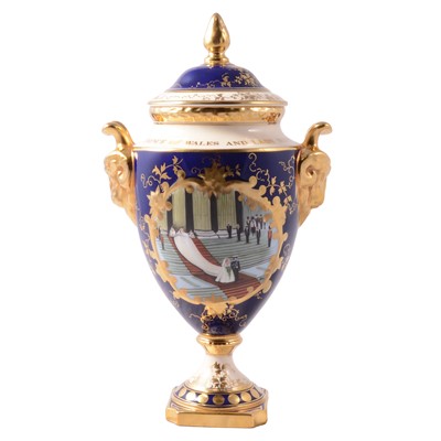 Lot 34 - Coalport, three limited edition urns and covers