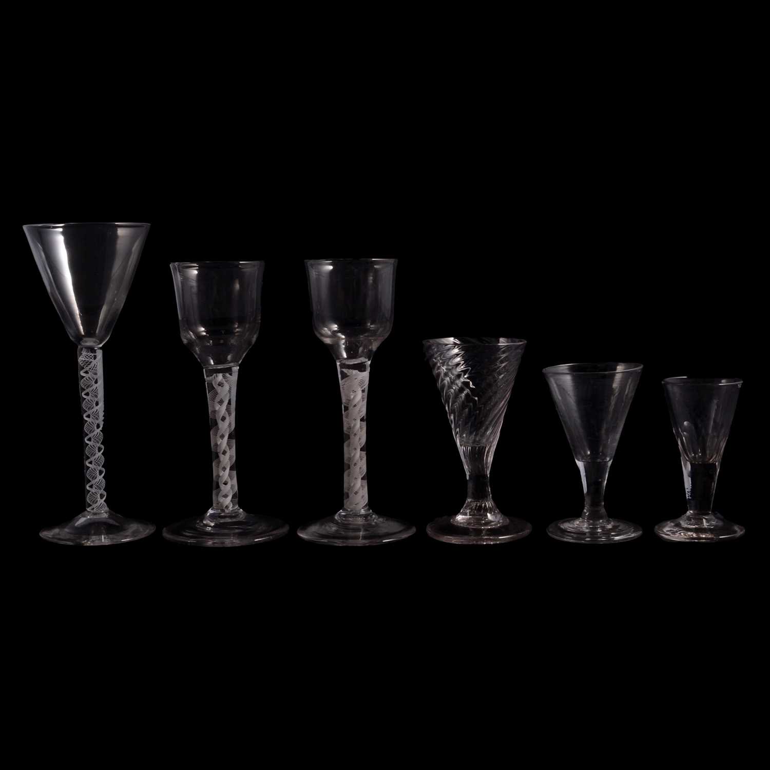 Lot 47 - Pair of 18th Century wine glasses and other antique glass