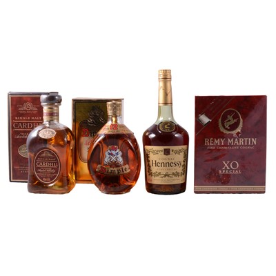 Lot 193 - Two bottles of Cognac and two bottles of Whisky