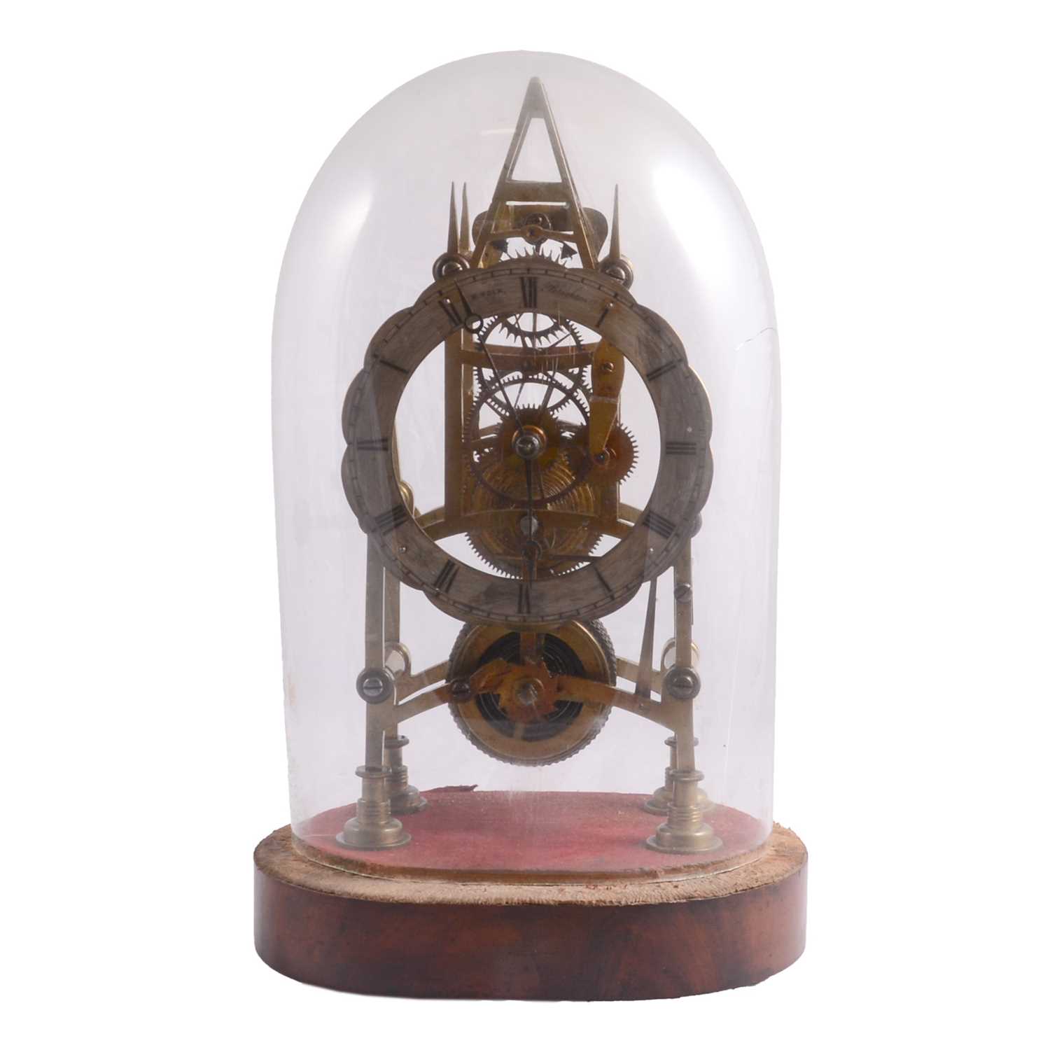 Lot 101 - Victorian brass skeleton timepiece clock