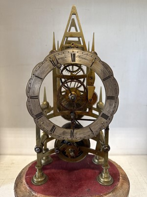 Lot 101 - Victorian brass skeleton timepiece clock