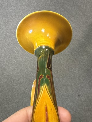 Lot 14 - Unusual pair of Doulton Lambeth Art Nouveau candlesticks