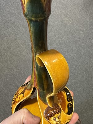 Lot 14 - Unusual pair of Doulton Lambeth Art Nouveau candlesticks