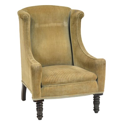 Lot 375 - Edwardian wing back easy chair