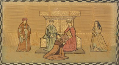 Lot 233 - Applique and embroidered pictre, and other pictures and works of art