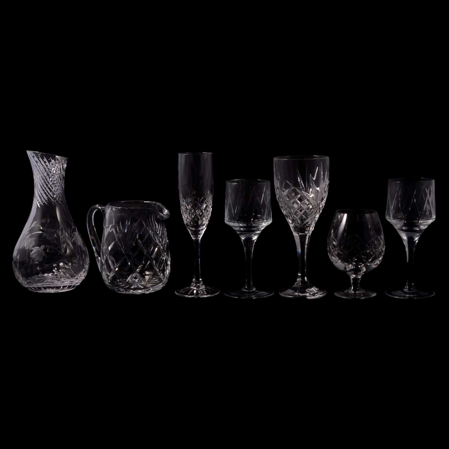 Lot 44 - Three boxes of assorted crystal glassware