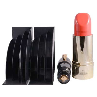 Lot 131 - Terence Conran for Habitat magazine racks, novelty ceramic Parker Pen, and Piper Heidsieck champagne case