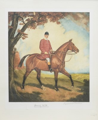 Lot 296 - Lynwood Palmer, Lord Annaly MFH, signed print, and a print of Hugh Lowther