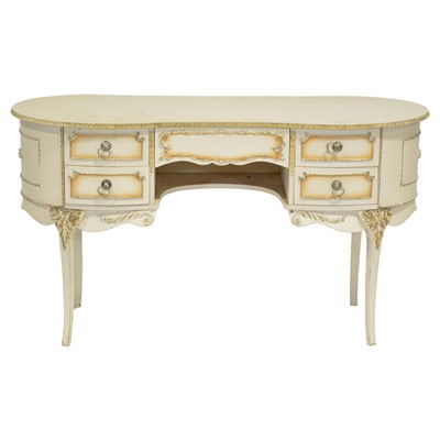 Lot 372 - French reproduction dressing table, and a similar large headboard