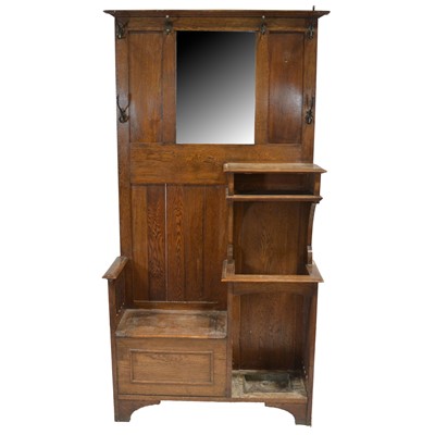 Lot 340 - Edwardian oak hall stand