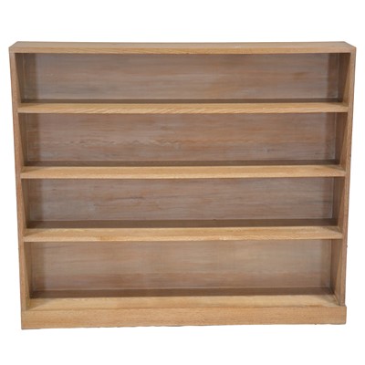 Lot 393 - Suite of three limed oak open bookcases