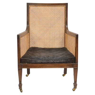 Lot 363 - Stained walnut library chair