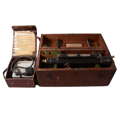 Lot 116 - Stanley Surveyors' patent theodolite with tripod stand, and other surveying equipment