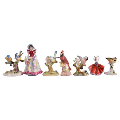 Lot 27 - Collection of Crown Staffordshire and other bird ornaments; other decorative figurines