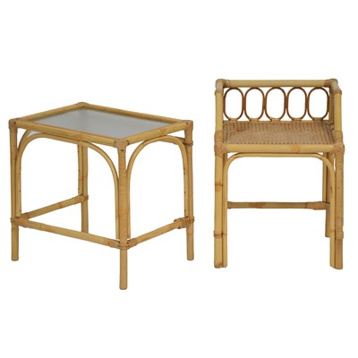 Lot 363 - Angraves rattan bedside tables