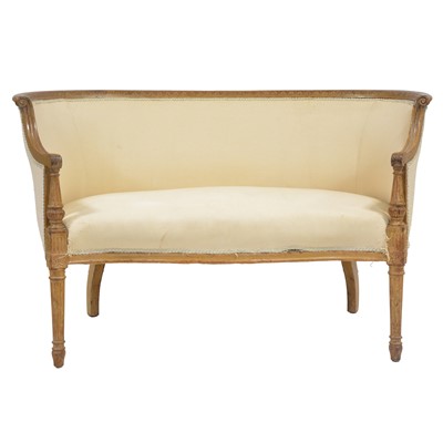 Lot 347 - Walnut framed salon settee