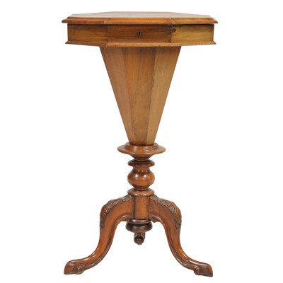 Lot 392 - Victorian walnut tripod work table