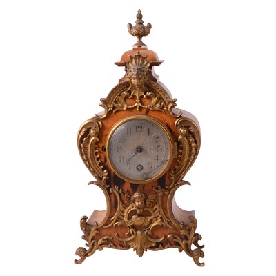 Lot 109 - Walnut balloon clock, Lenzkirch movement
