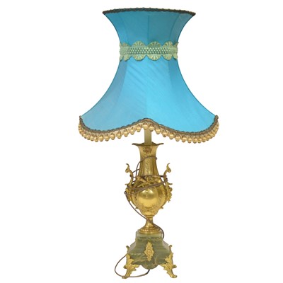 Lot 351 - French gilt metal and onyx garniture vase