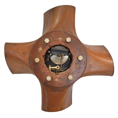 Lot 364 - Novelty wall barometer case made from a vintage wooden propeller