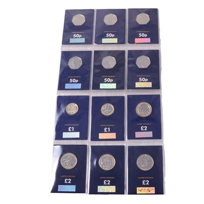 Lot 211 - Twelve Brilliant Uncirculated coins, all on sealed ChangeChecker cards.