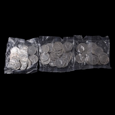 Lot 223 - Three sealed bags of 2022 Brilliant Uncirculated 50p coins from the Royal Mint.