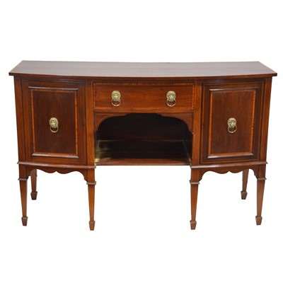 Lot 527 - George III style mahogany bowfront sideboard, 19th century