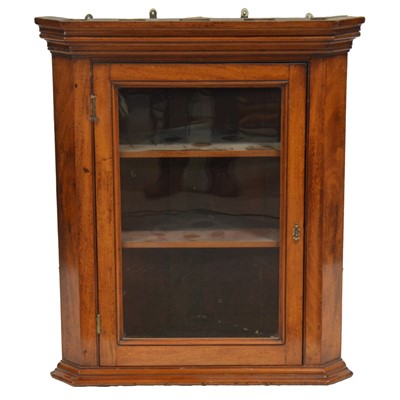 Lot 524 - Victorian walnut hanging corner cabinet