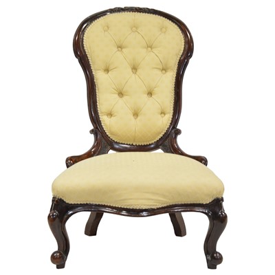 Lot 507 - Victorian walnut nursing chair