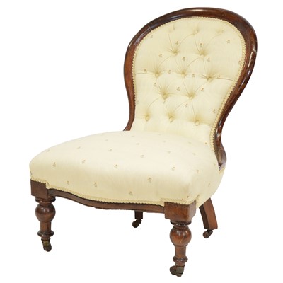 Lot 506 - Victorian walnut nursing chair