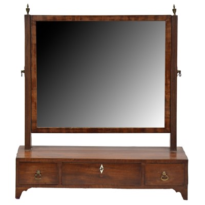 Lot 441 - George III mahogany toilet mirror, and two Victorian toilet mirrors
