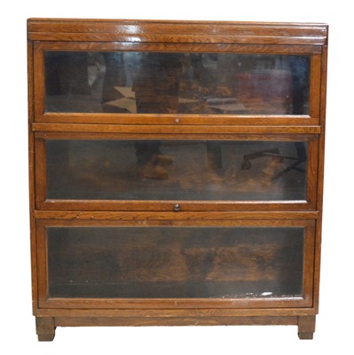 Lot 417 - Three-section Globe Wernicke style bookcase