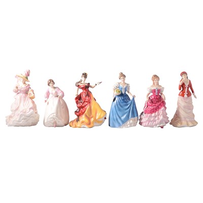 Lot 42 - Eleven Royal Doulton figurines, and a Leonardo Collection figurine.
